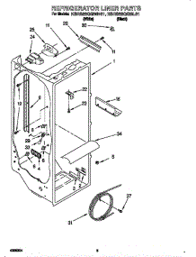 Refrigerator Liner parts for Kitchenaid Refrigerator KSRS22QGBL0 from AppliancePartsPros.com