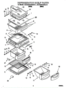 Refrigerator Shelf parts for Kitchenaid Refrigerator KSRS22QGBL0 from AppliancePartsPros.com