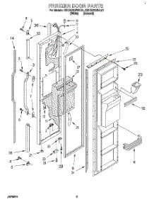 06 - Freezer Door parts for Kitchenaid Refrigerator KSHS22QBAL01 from AppliancePartsPros.com