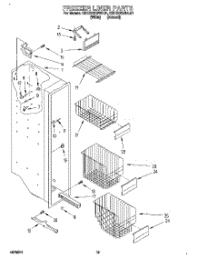 09 - Freezer Liner parts for Kitchenaid Refrigerator KSHS22QBAL01 from AppliancePartsPros.com