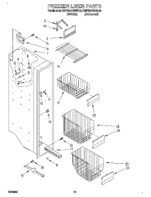 09 - Freezer Liner parts for Kitchenaid Refrigerator KSPS22QBWH00 from AppliancePartsPros.com