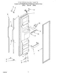 07 - Freezer Door parts for Kitchenaid Refrigerator KSUP25QDAL05 from AppliancePartsPros.com