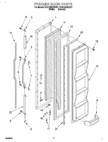 05 - Freezer Door parts for Kitchenaid Refrigerator KSRC22KBAL01 from AppliancePartsPros.com
