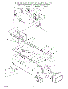 05 - Motor And Ice Container parts for Kitchenaid Refrigerator KSRS27QGWH02 from AppliancePartsPros.com