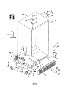 Cabinet parts for Kitchenaid Refrigerator KSRB25FKBL02 from AppliancePartsPros.com