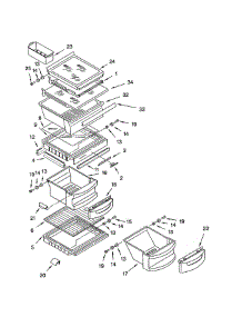 Refrigerator Shelf parts for Kitchenaid Refrigerator KSRB25FKSS02 from AppliancePartsPros.com