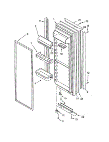 Refrigerator Door parts for Kitchenaid Refrigerator KSRB25FKBL02 from AppliancePartsPros.com