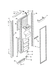Freezer Door parts for Kitchenaid Refrigerator KSRB25FKSS02 from AppliancePartsPros.com