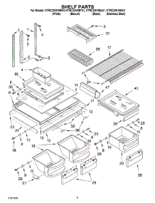 03 - Shelf parts for Kitchenaid Refrigerator KTRC22KKBL01 from AppliancePartsPros.com
