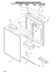 04 - Refrigerator Door parts for Kitchenaid Refrigerator KTRC22KKBL01 from AppliancePartsPros.com