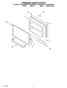 06 - Freezer Door, Optional parts for Kitchenaid Refrigerator KTRC22KKSS01 from AppliancePartsPros.com