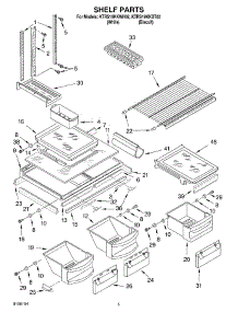 03 - Shelf parts for Kitchenaid Refrigerator KTRS19KKWH02 from AppliancePartsPros.com