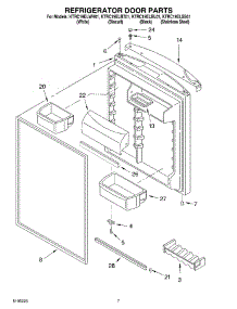 04 - Refrigerator Door parts for Kitchenaid Refrigerator KTRC19ELBL01 from AppliancePartsPros.com