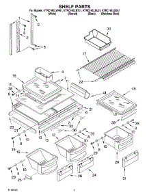 03 - Shelf parts for Kitchenaid Refrigerator KTRC19ELWH01 from AppliancePartsPros.com