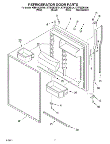 04 - Refrigerator Door Parts parts for Kitchenaid Refrigerator KTRP22EKWH01 from AppliancePartsPros.com