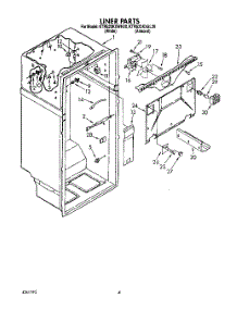 03 - Liner parts for Kitchenaid Refrigerator KTRS22KXWH20 from AppliancePartsPros.com