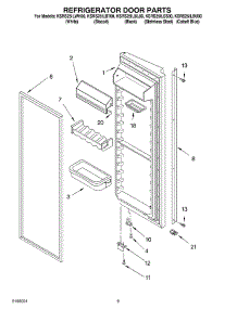 06 - Refrigerator Door Parts parts for Kitchenaid Refrigerator KSRS25ILBU00 from AppliancePartsPros.com