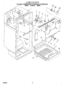 02 - Liner parts for Kitchenaid Refrigerator KTRS22KDBL00 from AppliancePartsPros.com