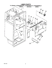 02 - Liner parts for Kitchenaid Refrigerator KTRS22MAWH01 from AppliancePartsPros.com