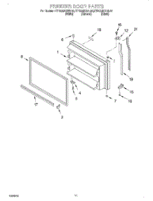 06 - Freezer Door, Lit / Optional parts for Kitchenaid Refrigerator KTRS22KGBL00 from AppliancePartsPros.com