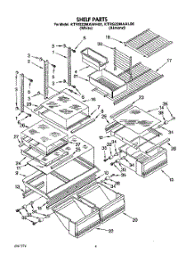 05 - Shelf, Lit / Optional parts for Kitchenaid Refrigerator KTRS22MAAL00 from AppliancePartsPros.com