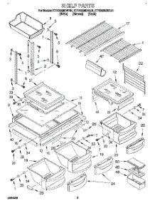 04 - Shelf parts for Kitchenaid Refrigerator KTRS22MDBL01 from AppliancePartsPros.com