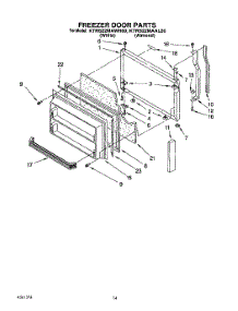 09 - Freezer Door parts for Kitchenaid Refrigerator KTRS22MAWH00 from AppliancePartsPros.com
