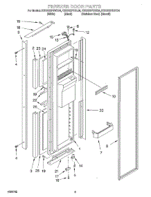 06 - Freezer Door parts for Kitchenaid Refrigerator KSRB22FHSS04 from AppliancePartsPros.com