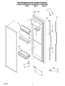 06 - Refrigerator Door Parts parts for Kitchenaid Refrigerator KSRG25FKBL02 from AppliancePartsPros.com