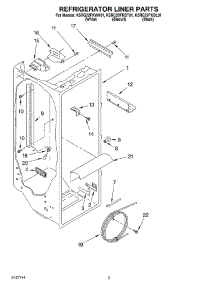 02 - Refrigerator Liner parts for Kitchenaid Refrigerator KSRG22FKBL01 from AppliancePartsPros.com
