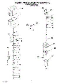 06 - Motor And Ice Container parts for Kitchenaid Refrigerator KSRG22FKSS01 from AppliancePartsPros.com