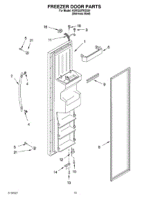 08 - Freezer Door parts for Kitchenaid Refrigerator KSRG22FKSS01 from AppliancePartsPros.com