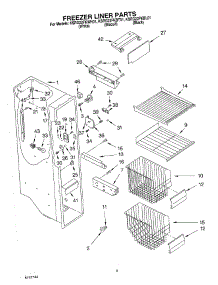 04 - Freezer Liner parts for Kitchenaid Refrigerator KSRG22FKWH01 from AppliancePartsPros.com