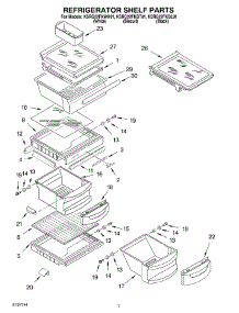 05 - Refrigerator Shelf parts for Kitchenaid Refrigerator KSRG22FKWH01 from AppliancePartsPros.com