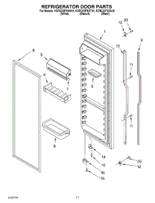 07 - Refrigerator Door parts for Kitchenaid Refrigerator KSRG22FKWH01 from AppliancePartsPros.com