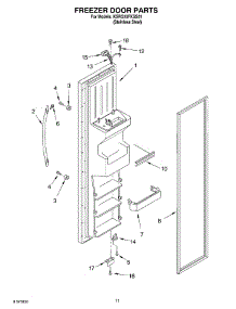 07 - Freezer Door parts for Kitchenaid Refrigerator KSRG25FKSS01 from AppliancePartsPros.com