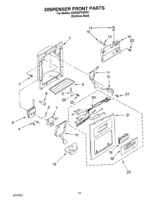 08 - Dispenser Front parts for Kitchenaid Refrigerator KSRG25FKSS01 from AppliancePartsPros.com