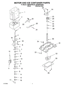 05 - Motor And Ice Container parts for Kitchenaid Refrigerator KSRB25FKSS00 from AppliancePartsPros.com