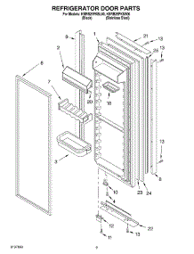 06 - Refrigerator Door parts for Kitchenaid Refrigerator KSRB25FKSS00 from AppliancePartsPros.com