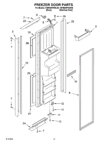 07 - Freezer Door parts for Kitchenaid Refrigerator KSRB25FKSS00 from AppliancePartsPros.com