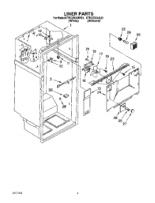 02 - Liner parts for Kitchenaid Refrigerator KTRC22KAWH01 from AppliancePartsPros.com