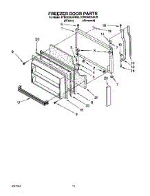 08 - Freezer Door parts for Kitchenaid Refrigerator KTRC22KAWH00 from AppliancePartsPros.com