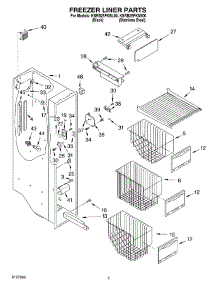 04 - Freezer Liner parts for Kitchenaid Refrigerator KSRB25FKBL00 from AppliancePartsPros.com