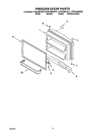 07 - Freezer Door, Optional parts for Kitchenaid Refrigerator KTRC22MJWH01 from AppliancePartsPros.com