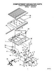 03 - Compartment Separator parts for Kitchenaid Refrigerator KTRS20KBWH00 from AppliancePartsPros.com
