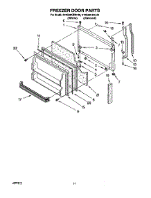 07 - Freezer Door parts for Kitchenaid Refrigerator KTRS20KBWH00 from AppliancePartsPros.com