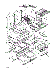 05 - Shelf, Lit / Optional parts for Kitchenaid Refrigerator KTRS20KXWH20 from AppliancePartsPros.com
