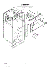 03 - Liner parts for Kitchenaid Refrigerator KTRS20KAWH00 from AppliancePartsPros.com