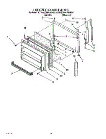08 - Freezer Door parts for Kitchenaid Refrigerator KTRS20MAWH00 from AppliancePartsPros.com