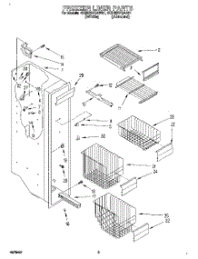 04 - Freezer Liner parts for Whirlpool Refrigerator 4KSRS27QAA01 from AppliancePartsPros.com